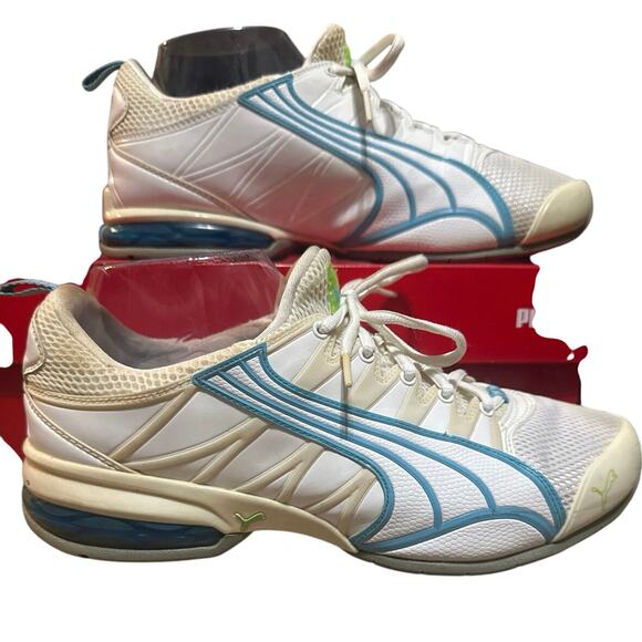 PUMA Voltaic II Mixup Womens Running sneakers size 9 white and blue #18244 - Picture 1 of 9